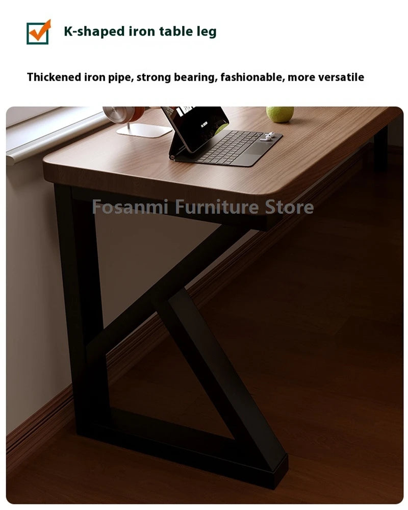 Industrial Style Solid Wood Office Desk Space-Saving L-Shaped Corner Computer Desk Home Writing Gaming PC Table with Steel Legs