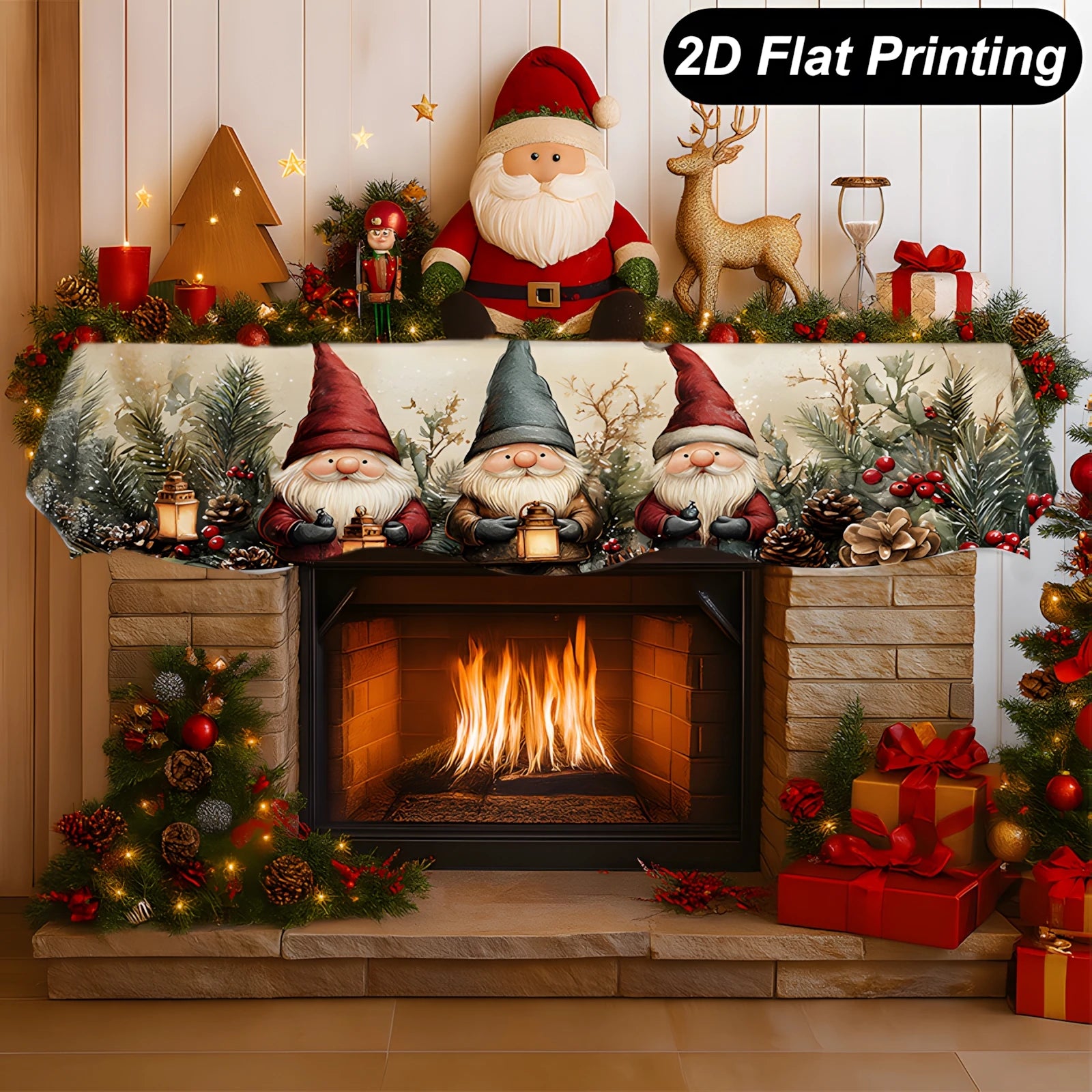 Christmas dwarf Fireplace Mantel Scarf Christmas Party Decor Kids Favors 2025 Xmas Living Room Navidad Natal New Year Gift 2026