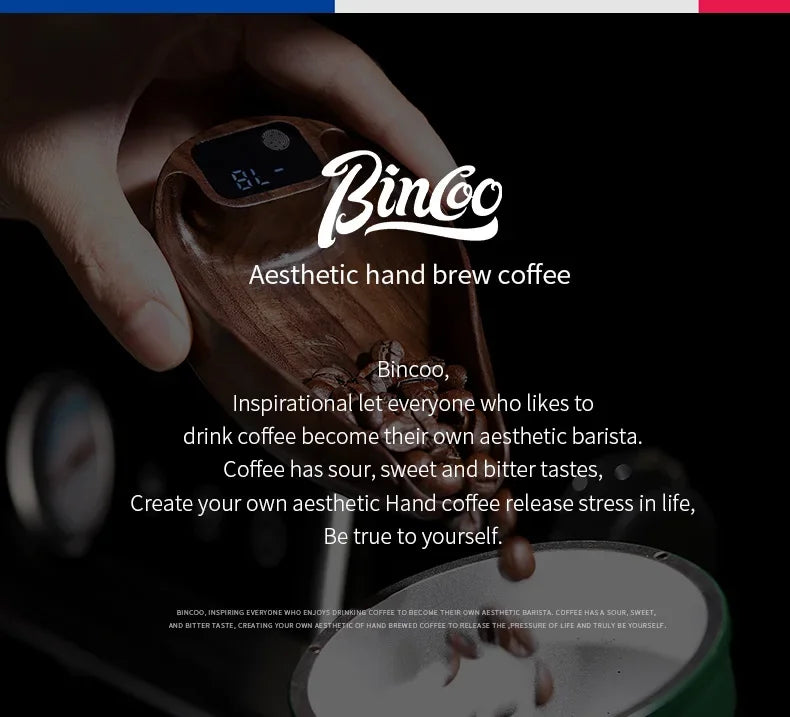 Bincoo Intelligent Electronic Scale Kitchen Scale Professional Coffee Scale Bean Plate 0.1g Accurate Weight Rechargeable