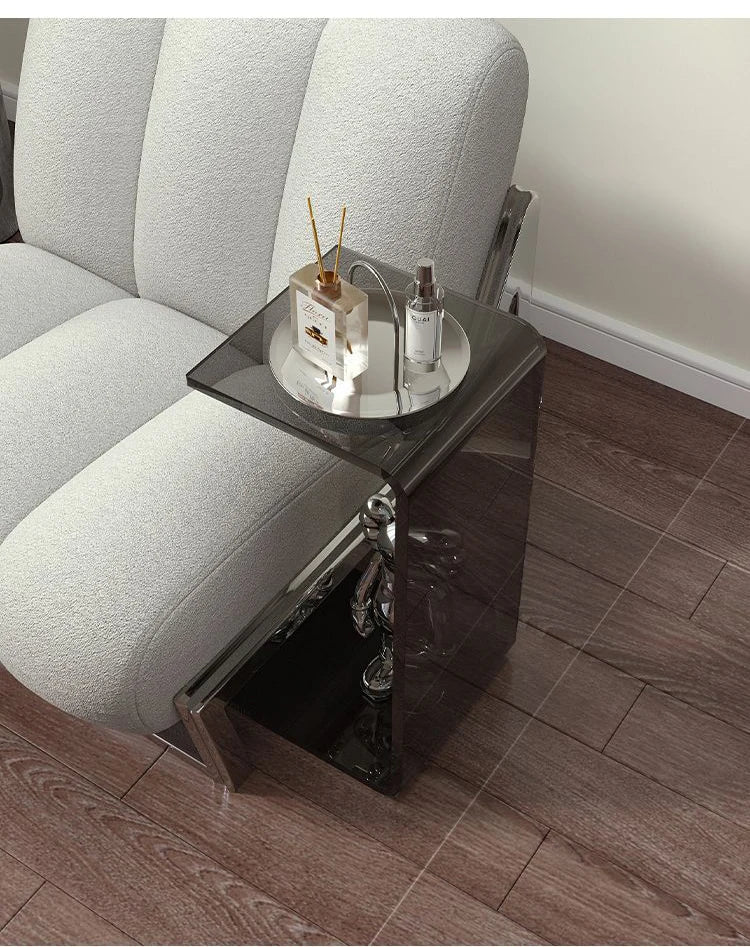 C-type Acrylic Sofa Tables Clear Side Coffee Table Living Room Bay Window Computer Table Bedroom Corner Stand Balcony Storage