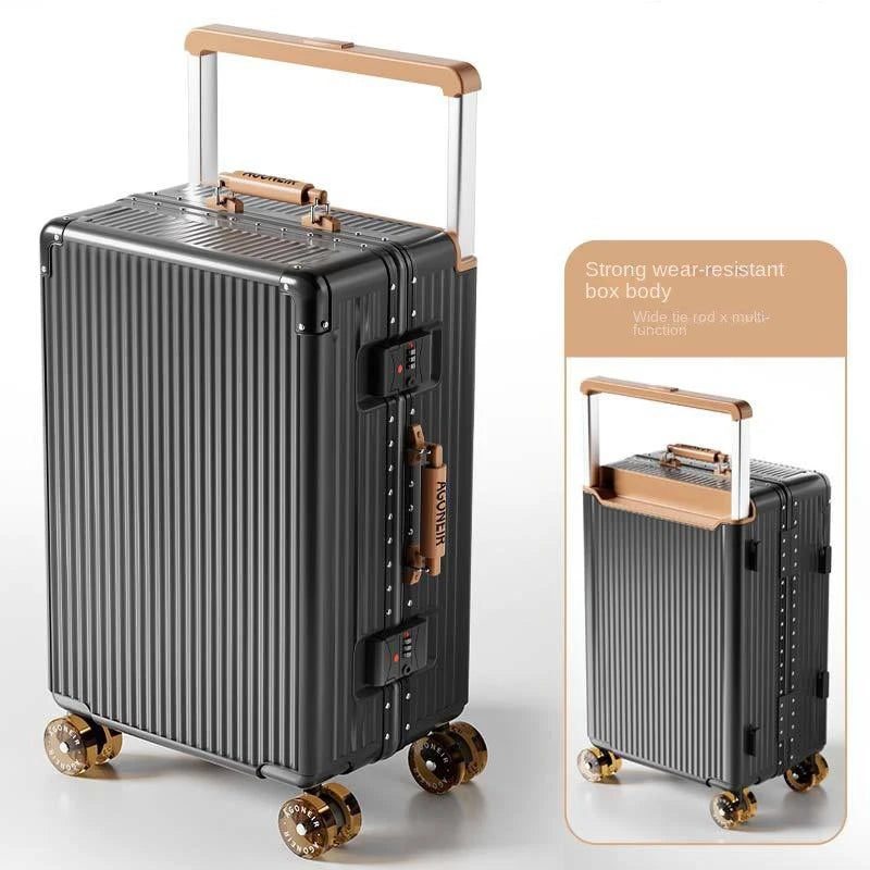 20"24 Inch Wide Handle Travel Suitcase Aluminum frame Carry-on Luggage Trolley Case with Wheels Boarding Box Rolling Luggage Bag