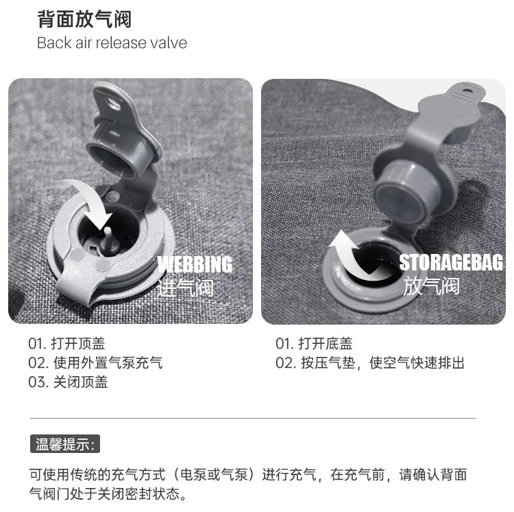 Outdoor Camping Inflatable Folding Seatings Picnic Beach Leisure Portable Cushion Backrest Lying Chair Air Cushion Chairs