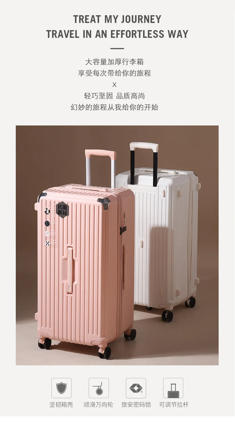 Oversized capacity suitcase student pull rod box 28 "brake wheel luggage men's women's password zipper style travel box 32