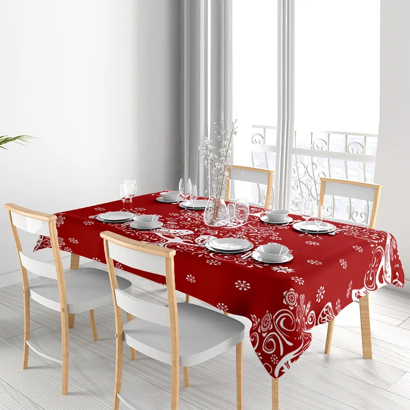 Waterproof Tablecloth Vintage Floral Dining Table Cover Washable Rectangle Table Linens Party Decor Kitchen Table Protector