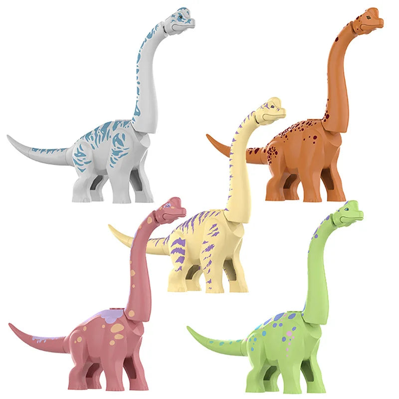 5 Colors Jurassic Brachiosaurus Discovery Building Blocks DIY Dinosaurs Bricks Set Educational Toys For Children Christmas Gifts