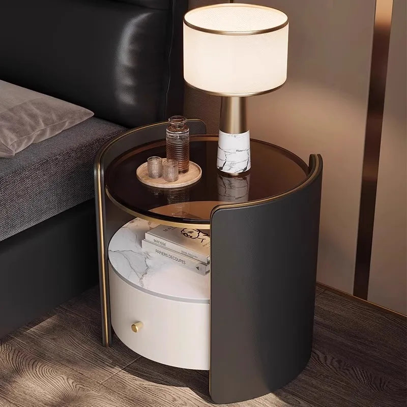 Tall Nordic Nightstands Organizer Design Beige Luxury Modern Bedside Table Space Saving Unique Szafki Nocne Furniture Home