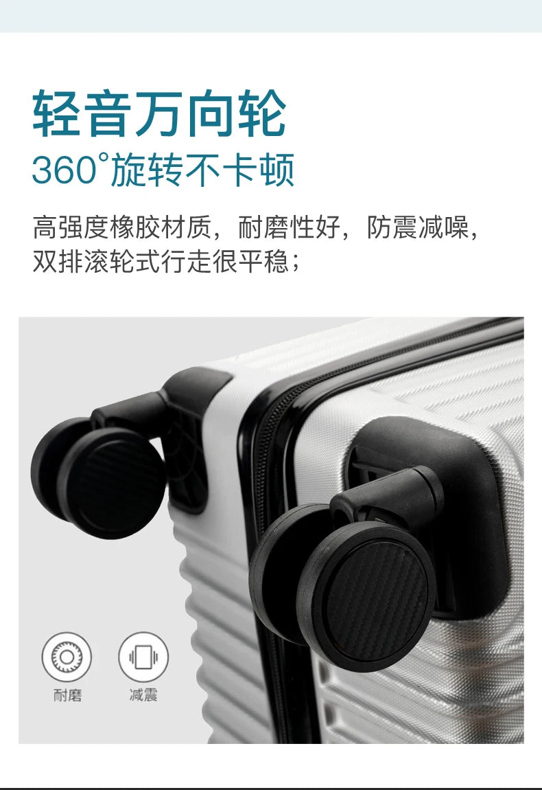 Men's Luggage 22-24 Inch Large Capacity Thickened Durable Travel Suitcase with Password Lock Student Suitcase Leather Carry-On