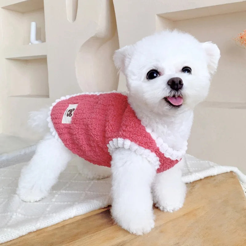 Soft Fleece Dog Jacket Winter Dog Clothes Chihuahua Pet Coat French Bulldog Vest Dog Apparel for Small Dogs Puppy Warm Clothes