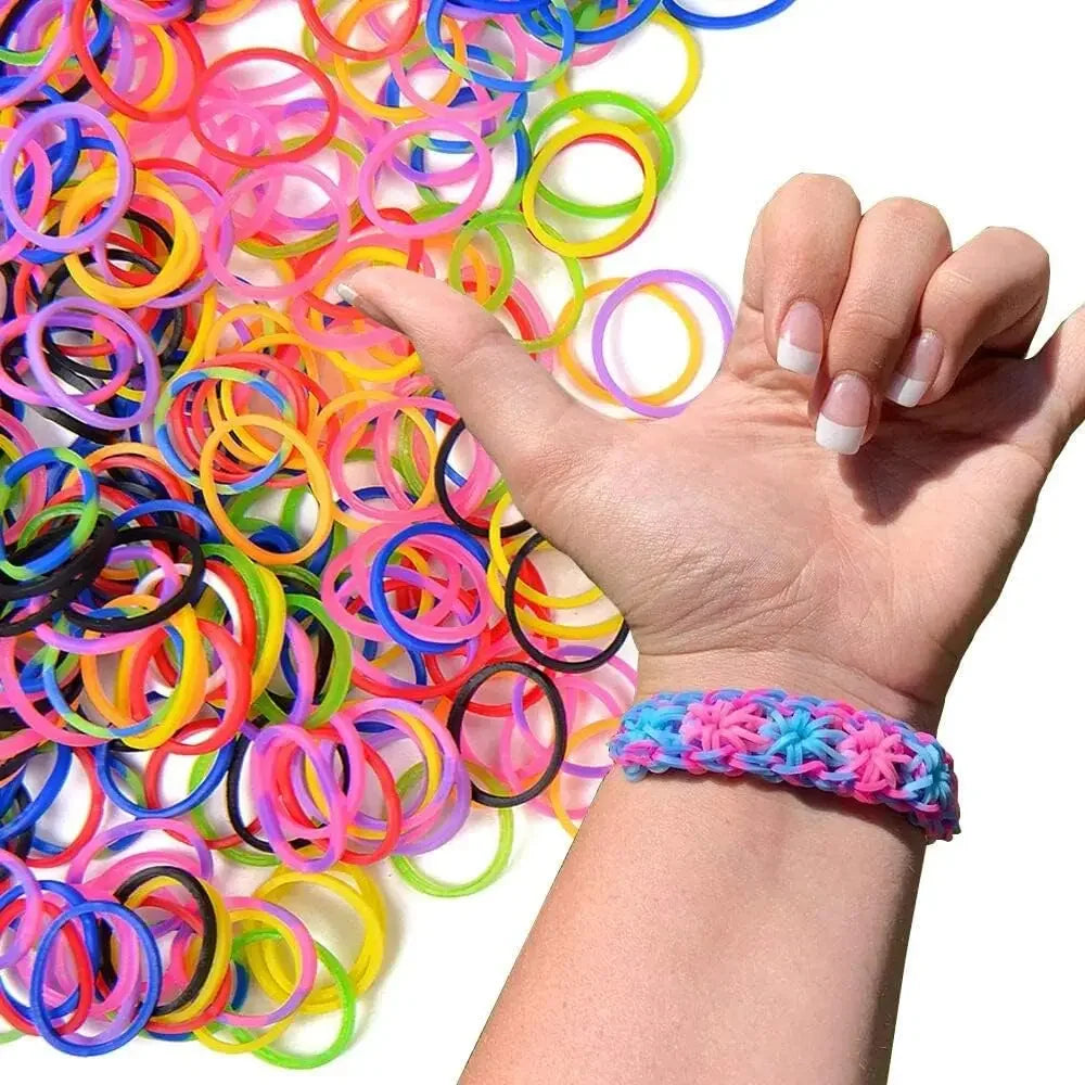 600pcs Colorful Rubber Loom Bands Refill Kit for Boy Girl DIY Craft Gift Set  Rubber Band Loom Make Bracelet Children's Toys
