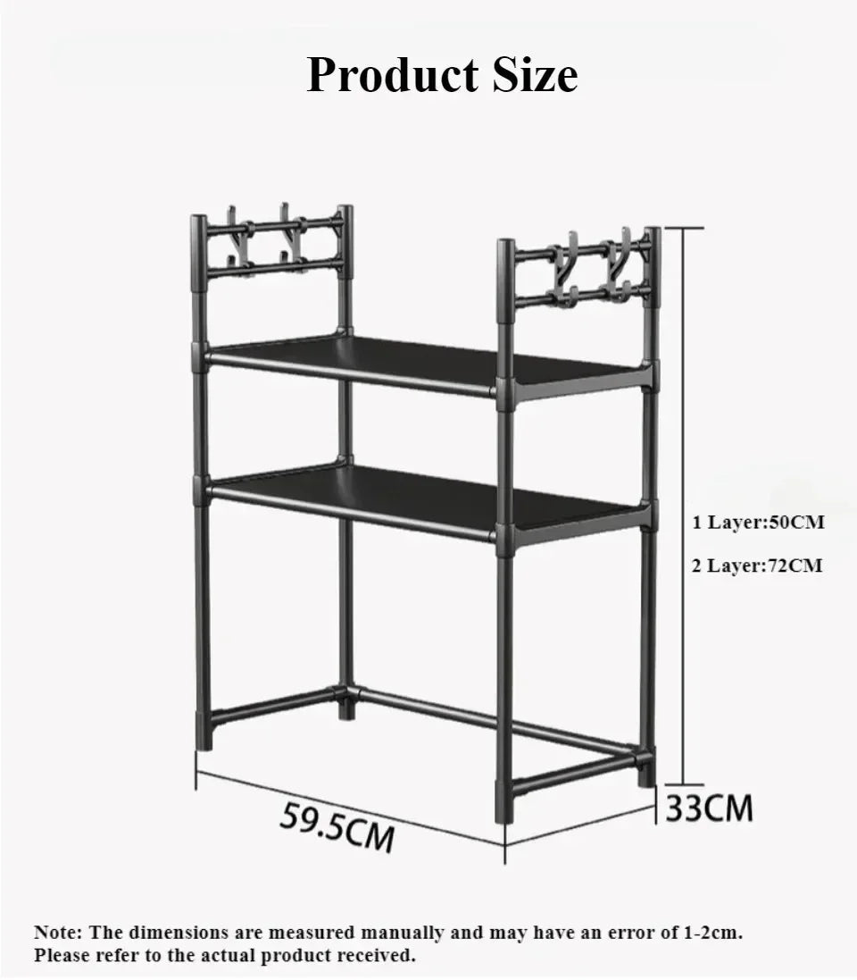 Multi Layer Kitchen Storage Rack Microwave Oven Rack Simple Vertical Storage Rack Kitchen Accessories Countertop Seasoning Rack