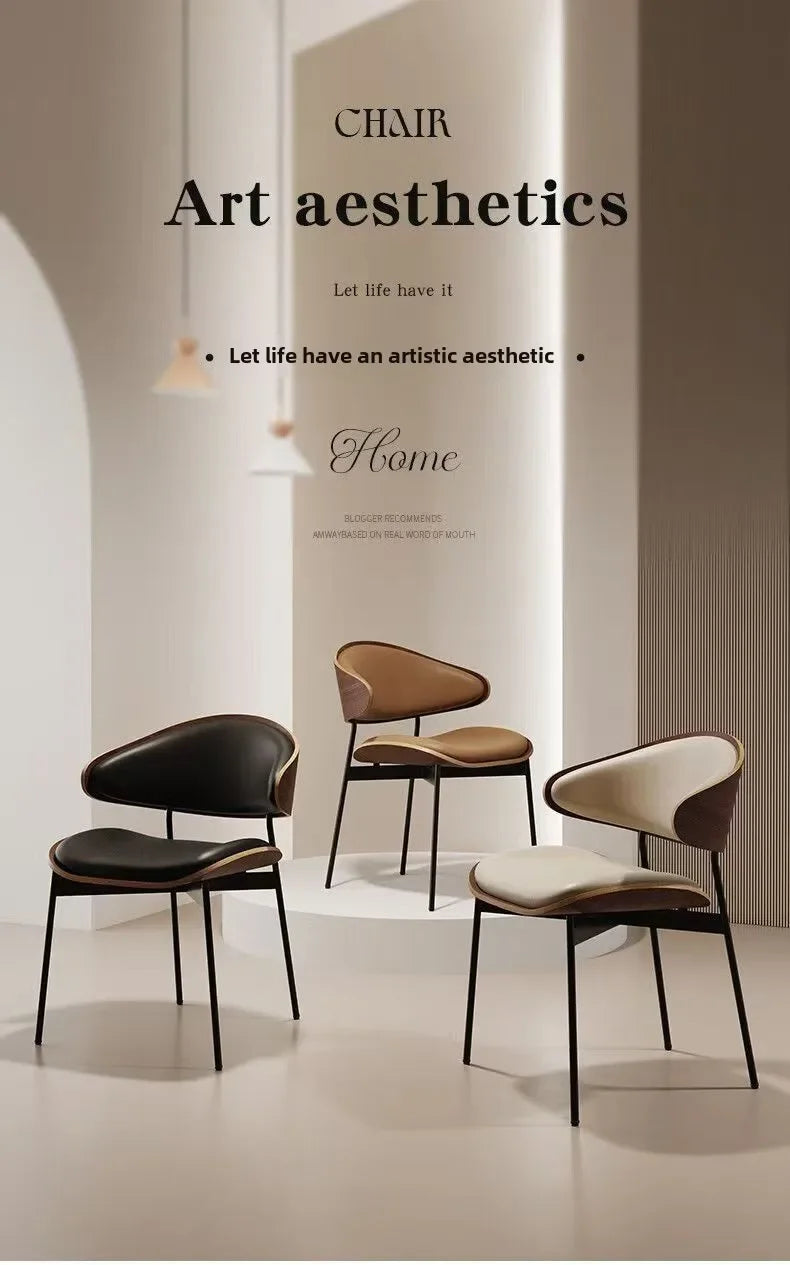 Living Room Dining Chairs Leather Chair Soft Modern Cafe Home Nordic Chaises salle manger luxury Minimalist Home Furniture