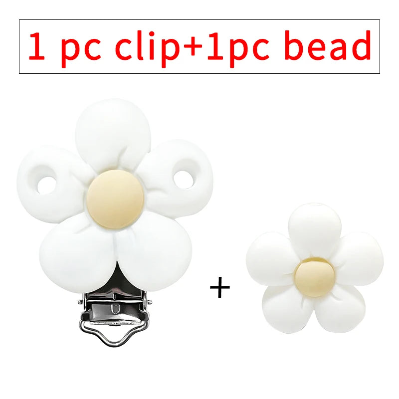 1/3/10pcs Silicone Flower Pacifier Clips Food Grade Teethers For Baby DIY Baby Soother Nursing Pacifier Chain Accessories