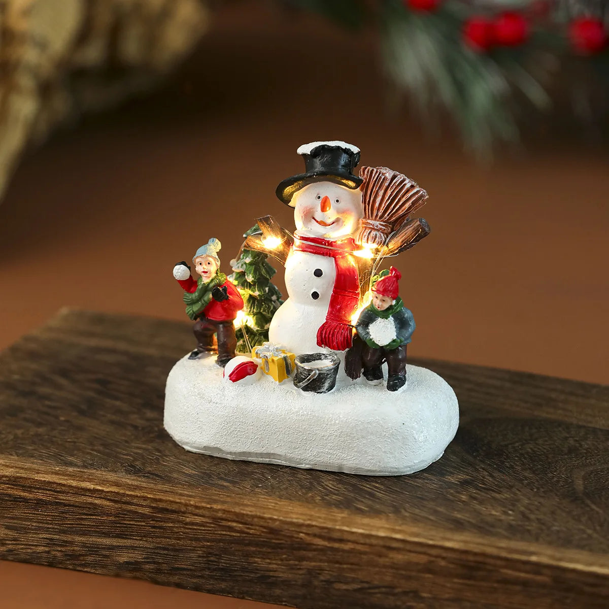 Xmas Decorations Christmas Gifts Light Up Santa Claus Elk Christmas Tree Desktop Decorations New Year Family Atmosphere Decor