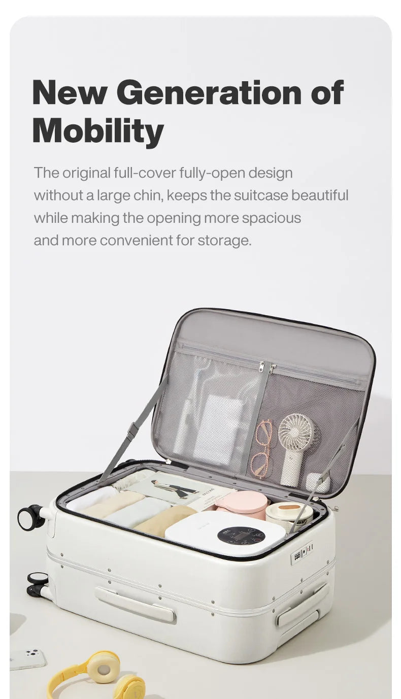 Mixi New PC Aluminum Frame Suitcase Front Opening Rolling Travel Luggage 20 Inch Carry-On 24 26 Inch M9291