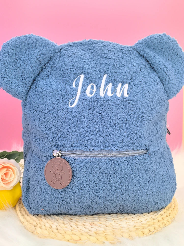 Personalized Custom name Embroidered Newborn letter Nursery Baby Bear backpack Cute cartoon Bag Gifts  Boy Girl children