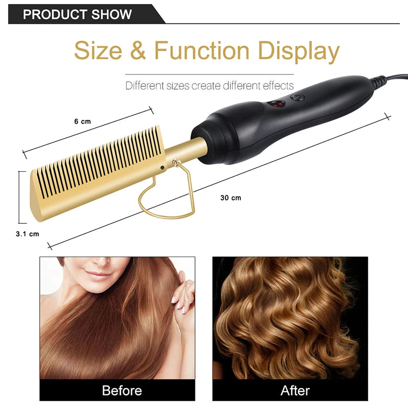 Hot Comb Straightener Electric Hair Straightener Portable Hot Comb Electric Hot Comb For Wigs