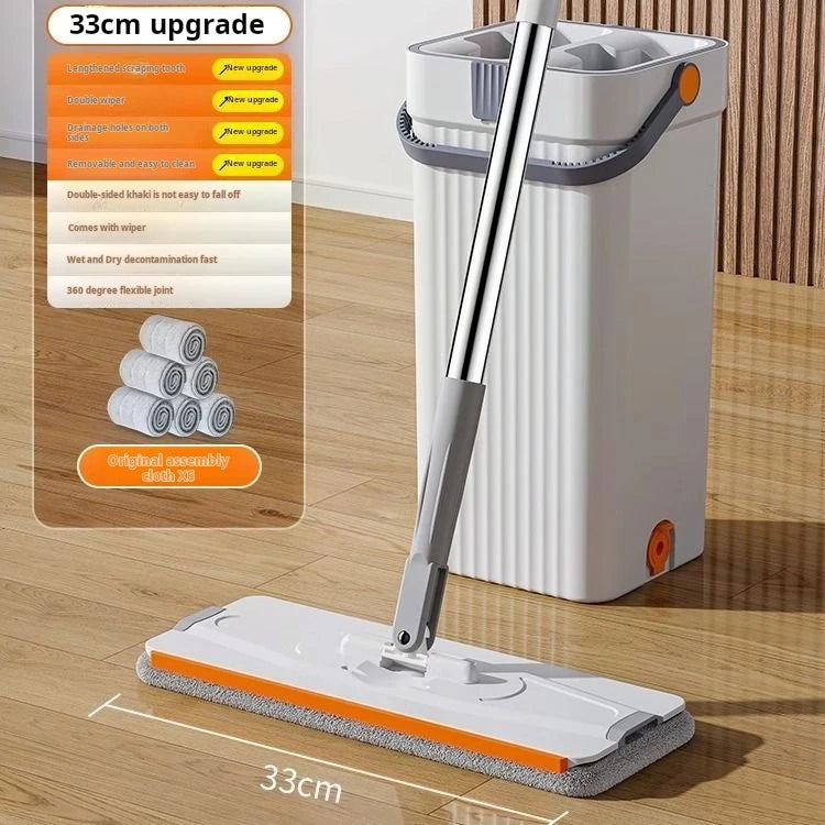 Microfiber Mop with Bucket, 360 Rotating, Flat Squeeze, Floor Cleaner Tool, Home Kitchen, Multifunction Cleaning Mops