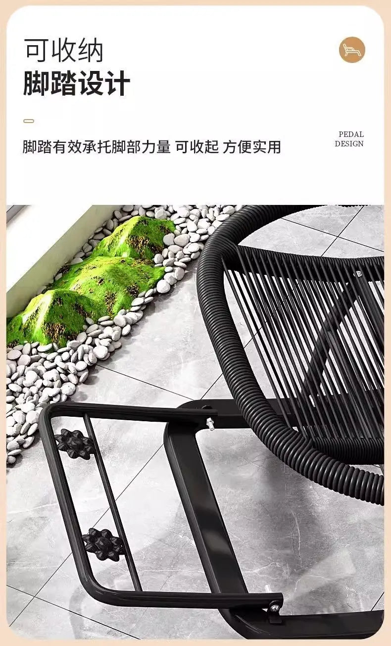 Rocking Recliner Garden Chair Widened Rocking Recliner Rattan Rainbow Rocking Chair Home Living Room Leisure Recliner