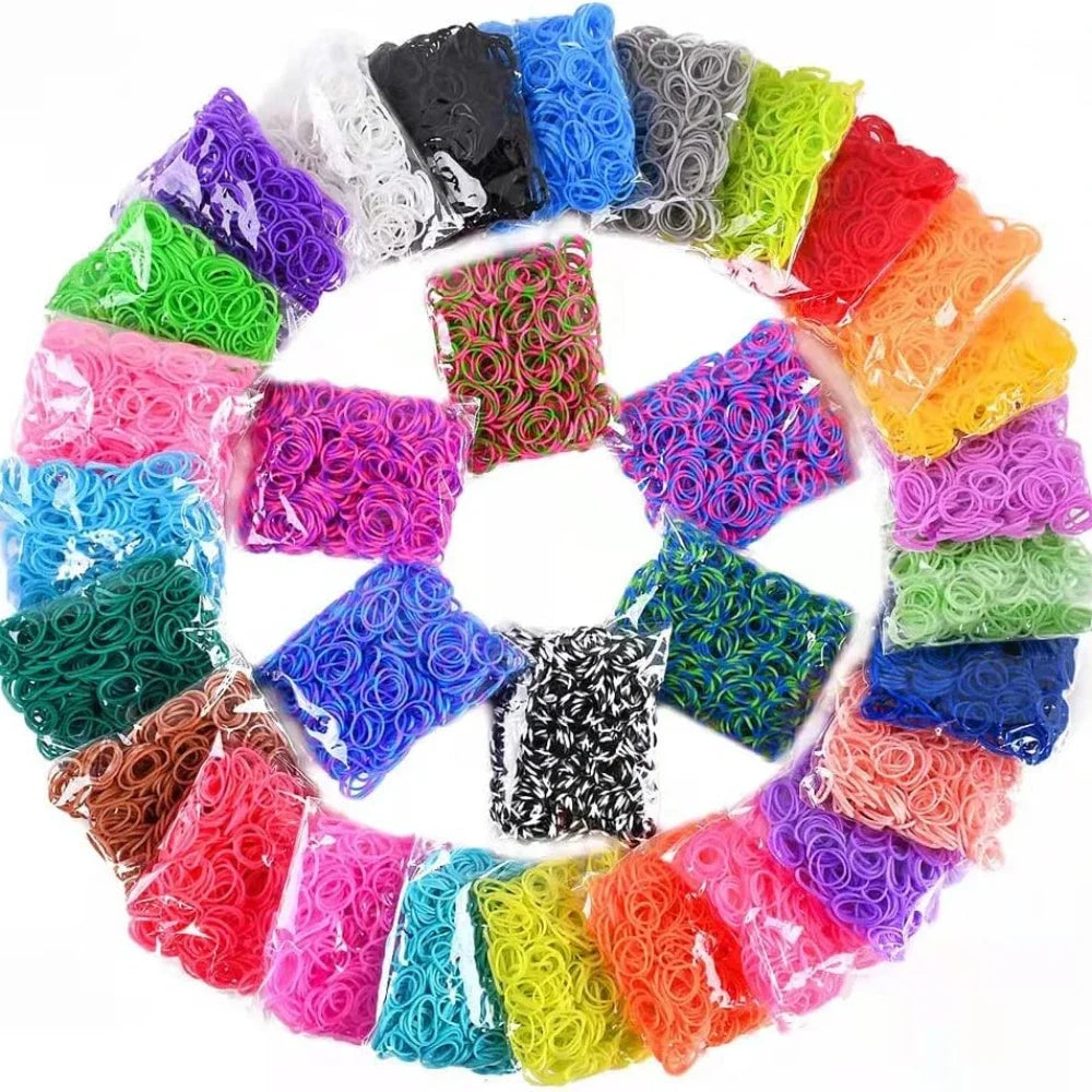 600pcs Colorful Rubber Loom Bands Refill Kit for Boy Girl DIY Craft Gift Set  Rubber Band Loom Make Bracelet Children's Toys