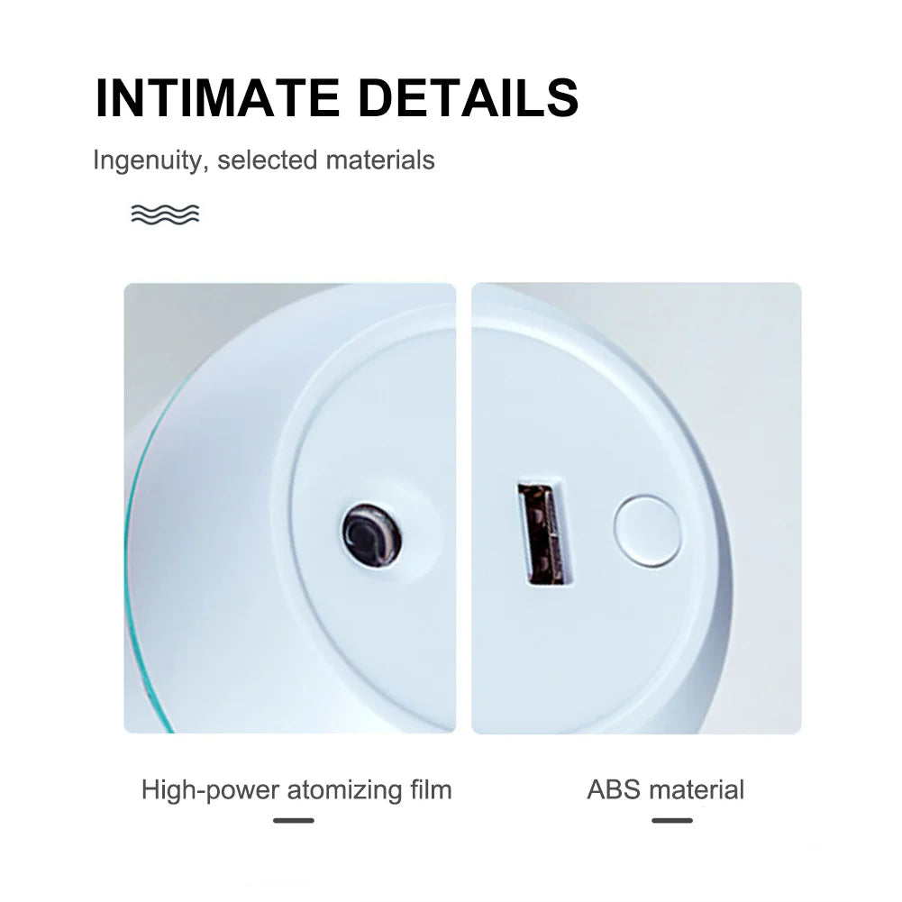 USB Mini Air Humidifier Aroma Essential Oil Diffuser For Home Car Ultrasonic Mute Mist Maker Diffuser with LED Color Lamp