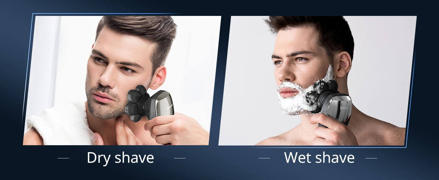 Kensen S8 Electric Head Shavers for Men 7D Floating Cutter Rechargeable IPX6 Waterproof Beard Trimmer Bald Head Shaving Machine
