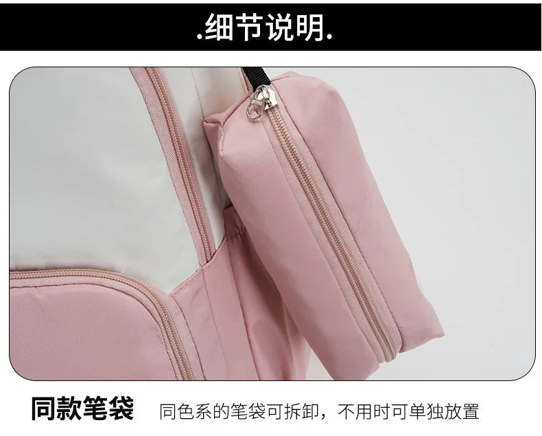 Stitch Disney Girls Schoolbag with Pencil Bags Women Travel Bag New Backpacks for Student Children Large Capacity Bookbag Gifts