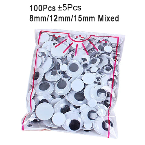 100pcs/200pcs Self-adhesive Googly Wiggle Eyes for DIY Scrapbooking Crafts Projects DIY Dolls Accessories Eyes Handmade Toys GYH