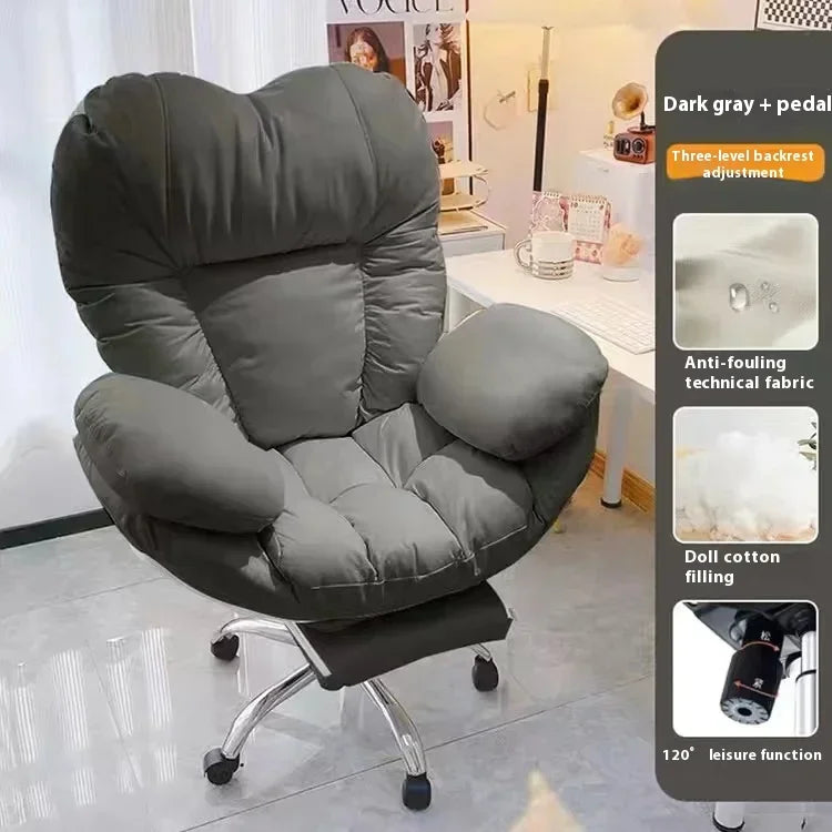 Computer Sofa Chair, Home Comfortable Sedentary Backrest Desk Chair, Anchor Live Broadcast Chair, Bedroom Office Chair Fauteuil