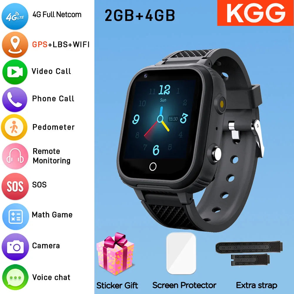 Kids 4G Smart Watch LT21 4GB GPS WIFI Video Call IP67 Waterproof Child Smartwatch Camera Monitor Tracker Location Phone Watch