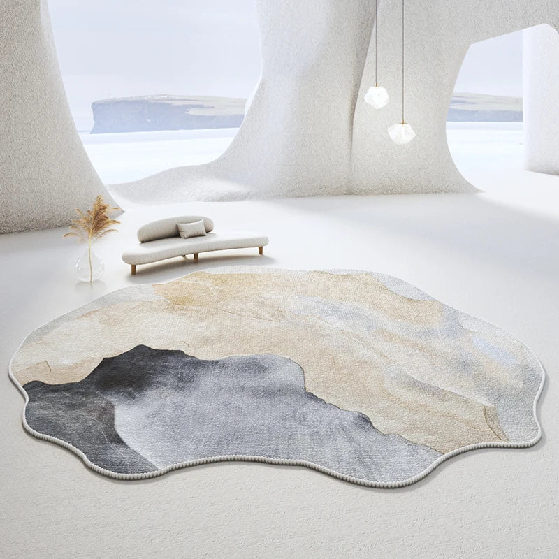 Light Luxury Bedroom Decor Irregular Carpet Large Area Carpets for Living Room Washable Lounge Soft Floor Mat Home Anti-slip Rug