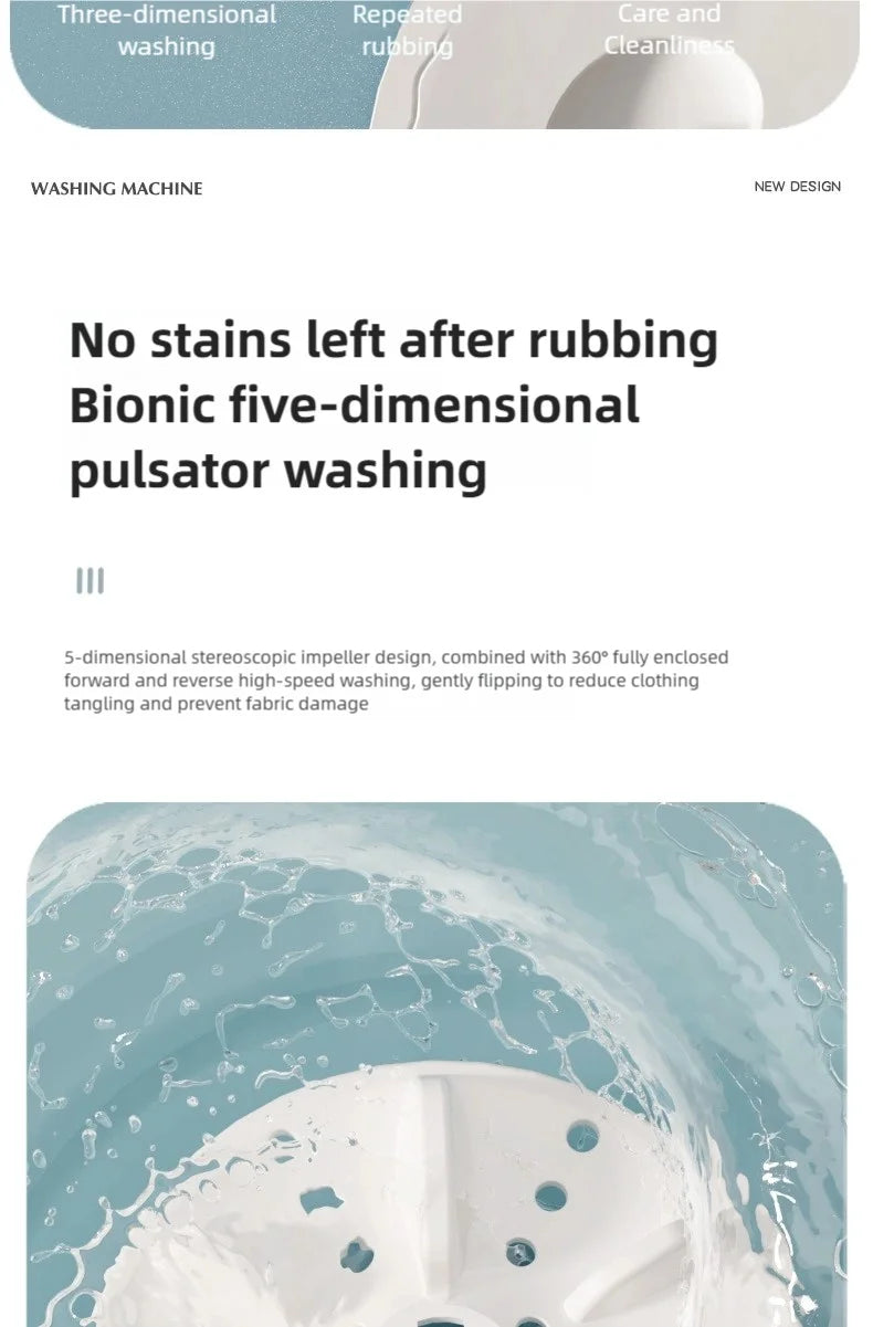 TINSOL Portable Mini Washing Machine Laundry Device Perfect for Travel Socks & Underwear Cleaning Effortlessly Clean Your Clothe