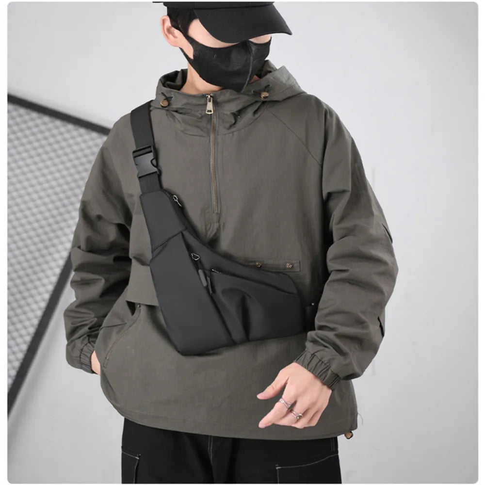 New Fashion Underarm Wrap Chest Bag Street-Style Nylon Waist Bag Solid Color Waterproof Crossbody Bag Outdoor