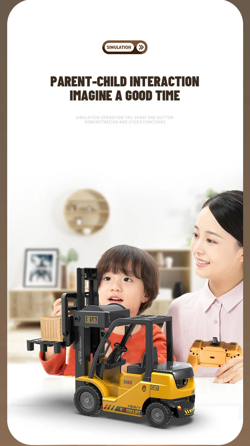 Trucks Forklift 2.4G Children Toys Remote Control Cars Toys for Boys Cranes Liftable Stunt Car Electric Vehicle for Kids Gift