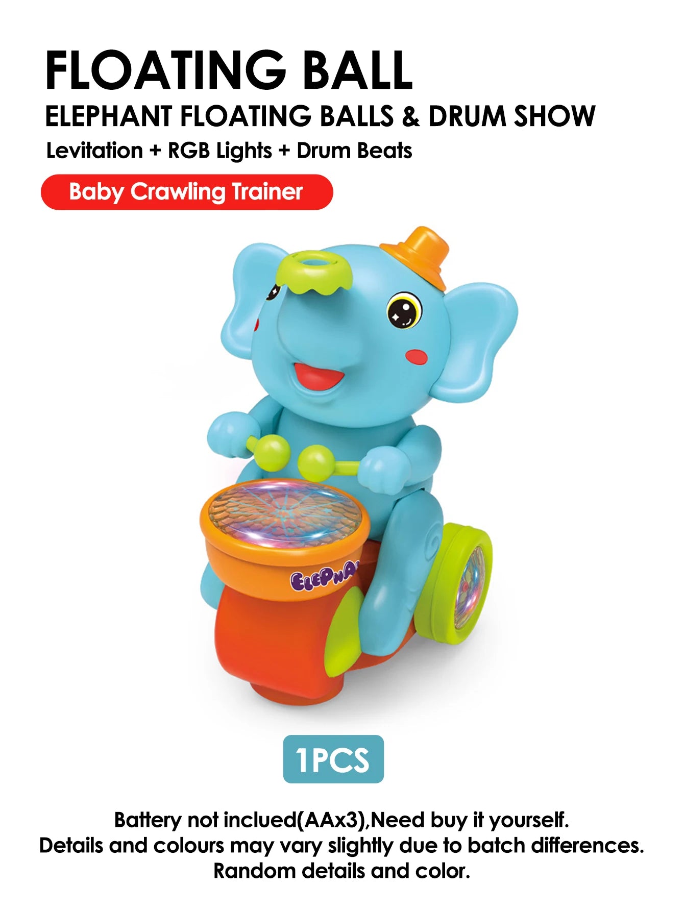 1pc funny elephant toy car,Electronic Suspended blowing ball pet toys with sound light for boys girls Christmas gift