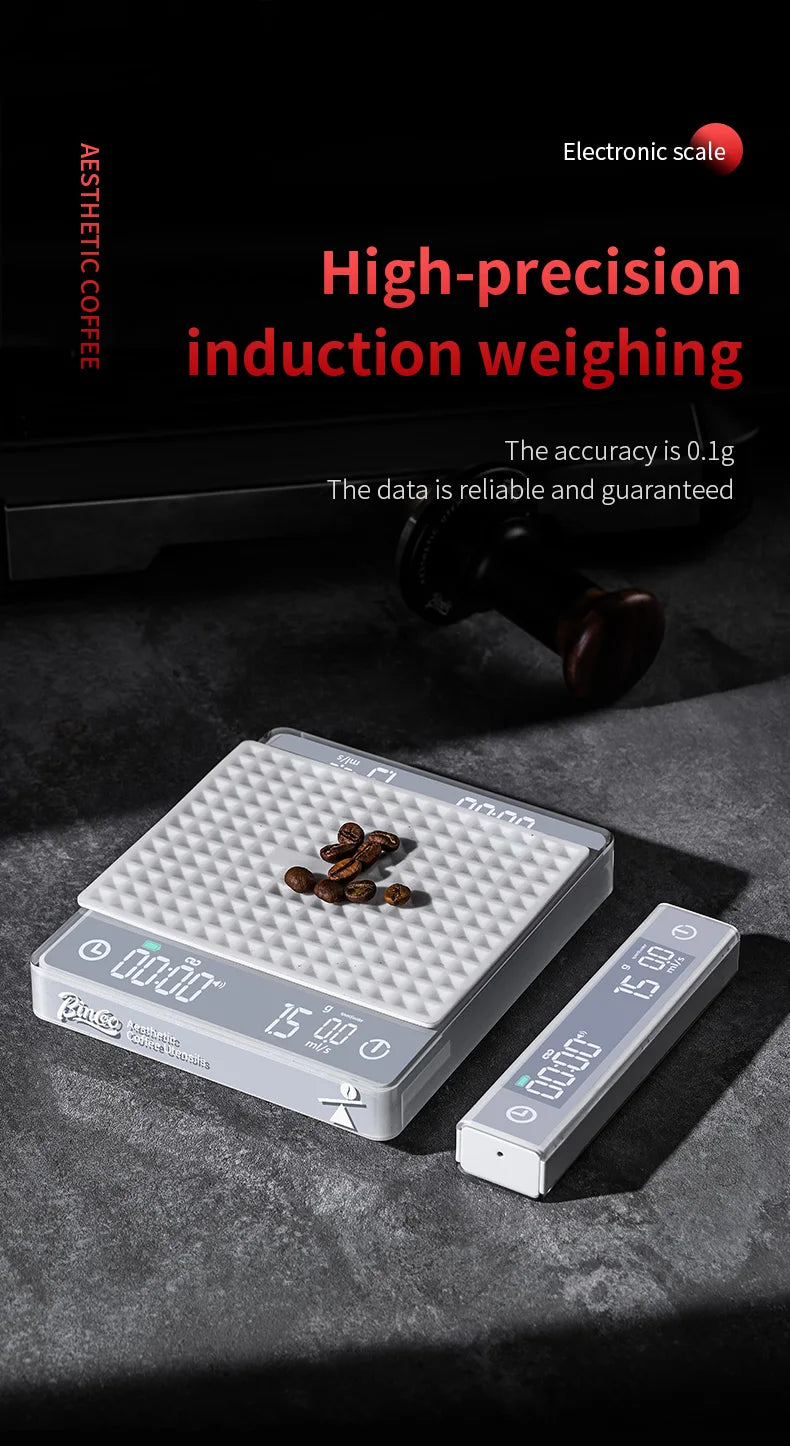 Bincoo Bluetooth Coffee Scale Precision Kitchen MINI Smart Digital Scale Small Electronic Scale Portable Barista Accessories
