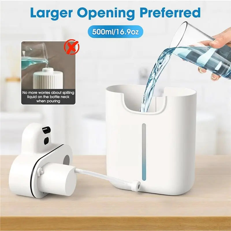 B64B-Automatic Touchless Foaming Soap Dispenser, Wall Mounted 16.9 Oz/500 Ml Rechargeable Smart Soap Dispenser