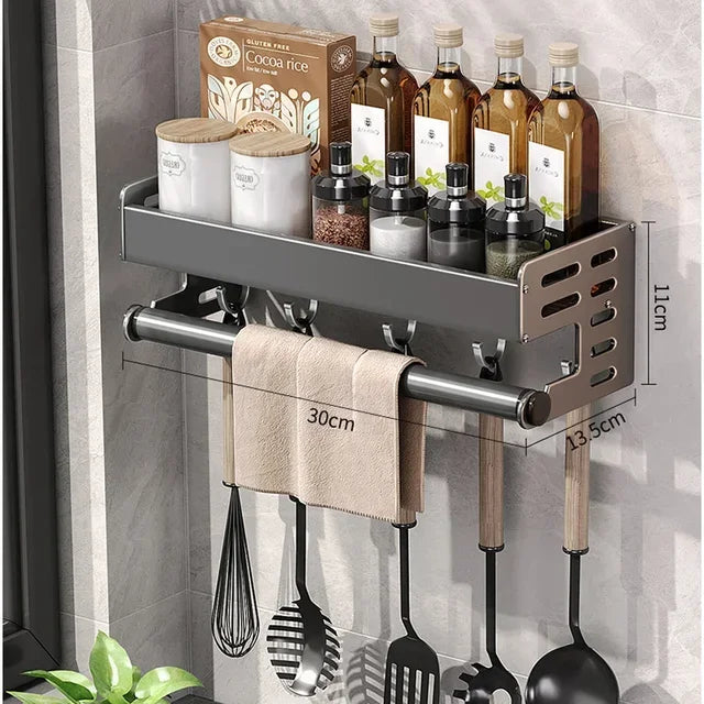 New Kitchen Storage Rack Seasoning Rack Wall-Mounted Condiment Multi-Functional Household kitchen organizer Storage Rack