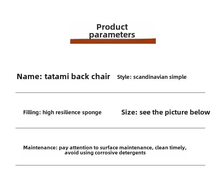 Japanese Tatami Chair Backrest Solid Wood Bed Legless Seat Bay Window Single Lazy Sofa Floor Chair Bedroom Sitting Furniture