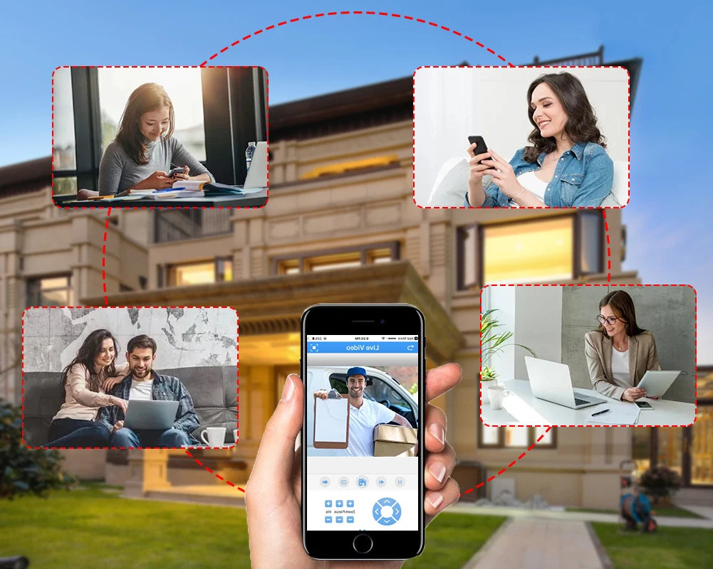 IPC360 6MP 3K Dual Lens Wireless Security Camera Auto Tracking 10X Digital Zoom 360° Panoramic WiFi PTZ IP E27 Light Bulb Camera