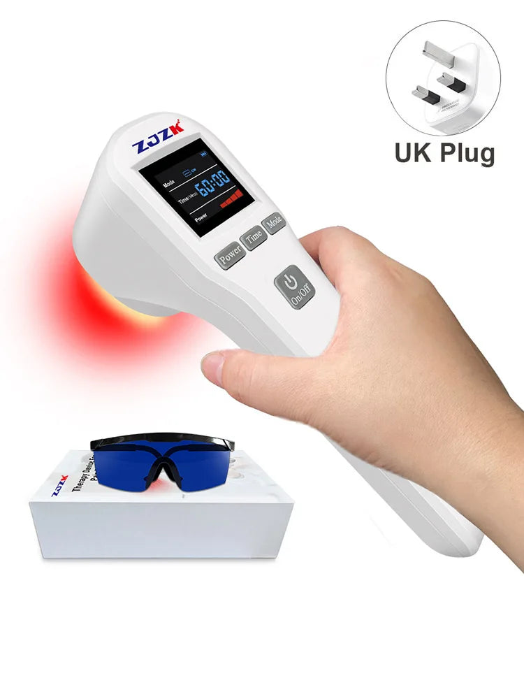 ZJZK Professional Therapeutic Cold Laser Physiotherapy Relax Treatment Massager Laser Therapy Device 808nm 650nm 880mW for Pain