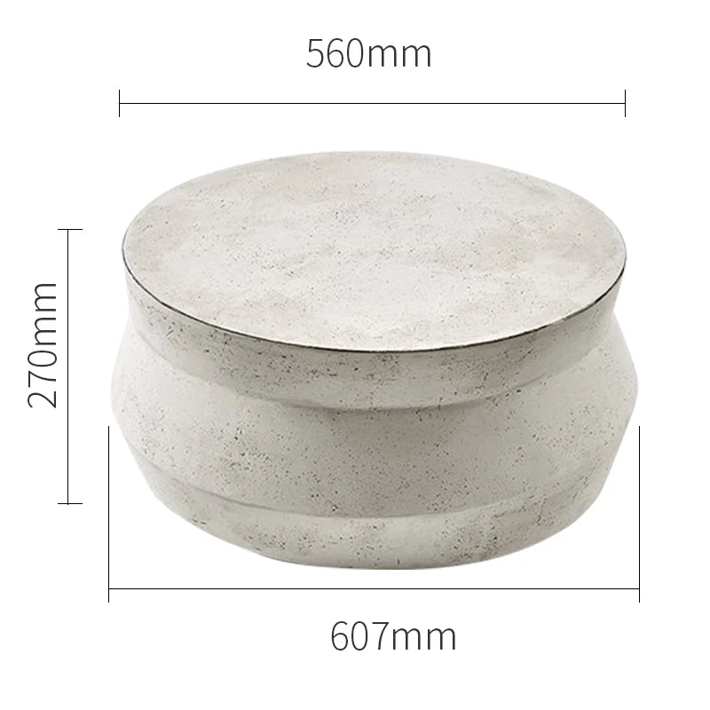 modern design round cement  glass top minimalist combination coffee table set living room furniture