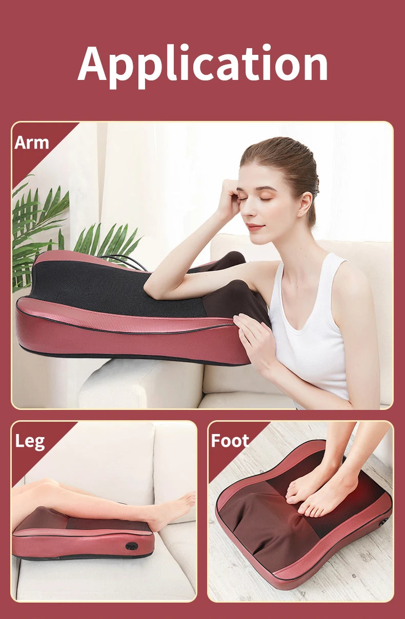 Back Waist Cervical Spine Multifunctional Full Body Neck Shoulder Electric Massage Cushion Household Kneading Shiatsu Massager