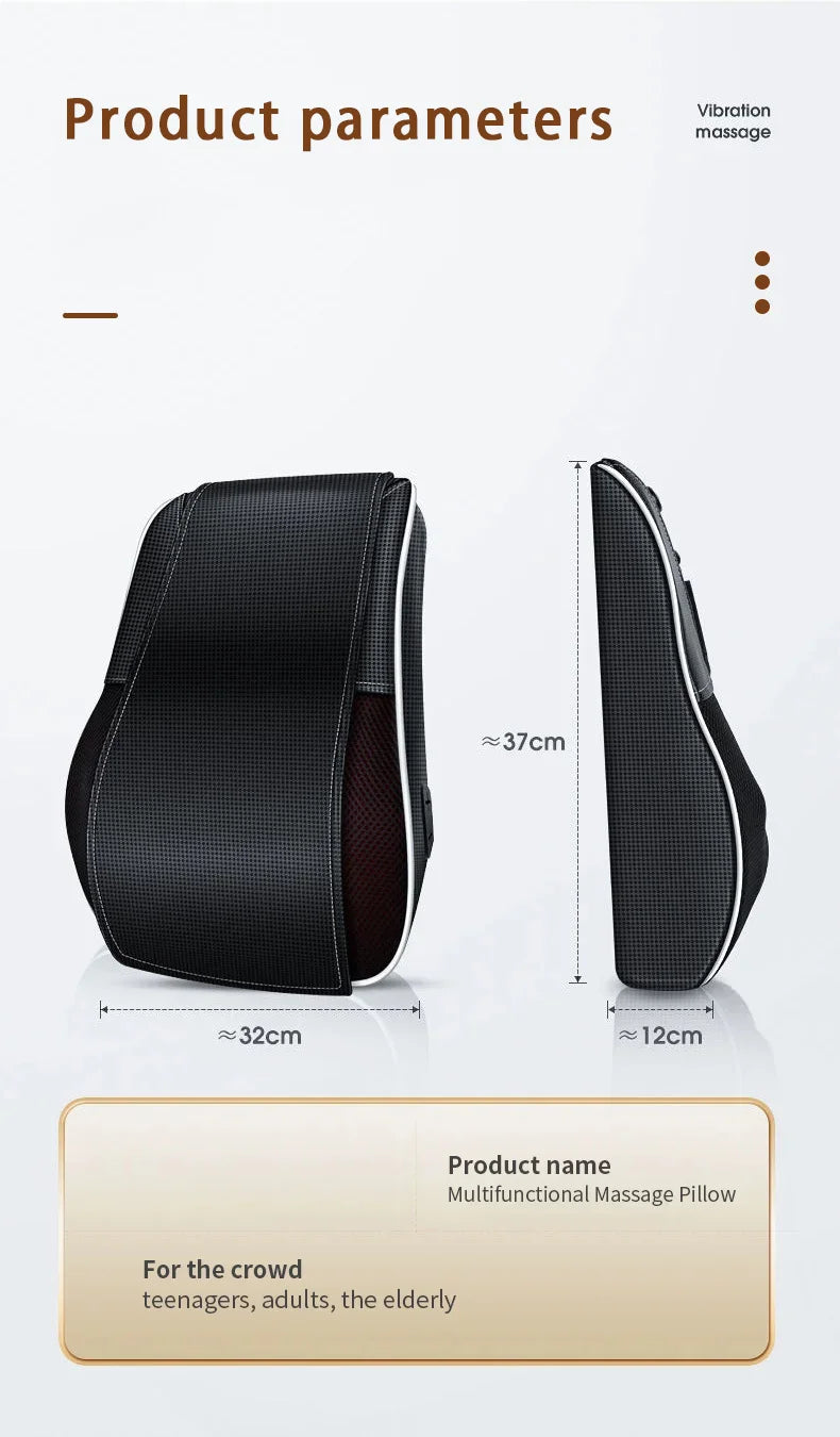 Electric Massage Neck Pillow Shiatsu Head Cervical airbag Ttraction Body Back Waist Massager Car with Heating Vibrating Massage