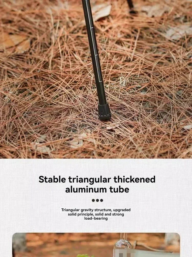 Tea Table Round Table with Lamp Outdoor Portable Stand Camping Elevated Leisure Foldable Picnic Garden Mini Coffee Dining Tables