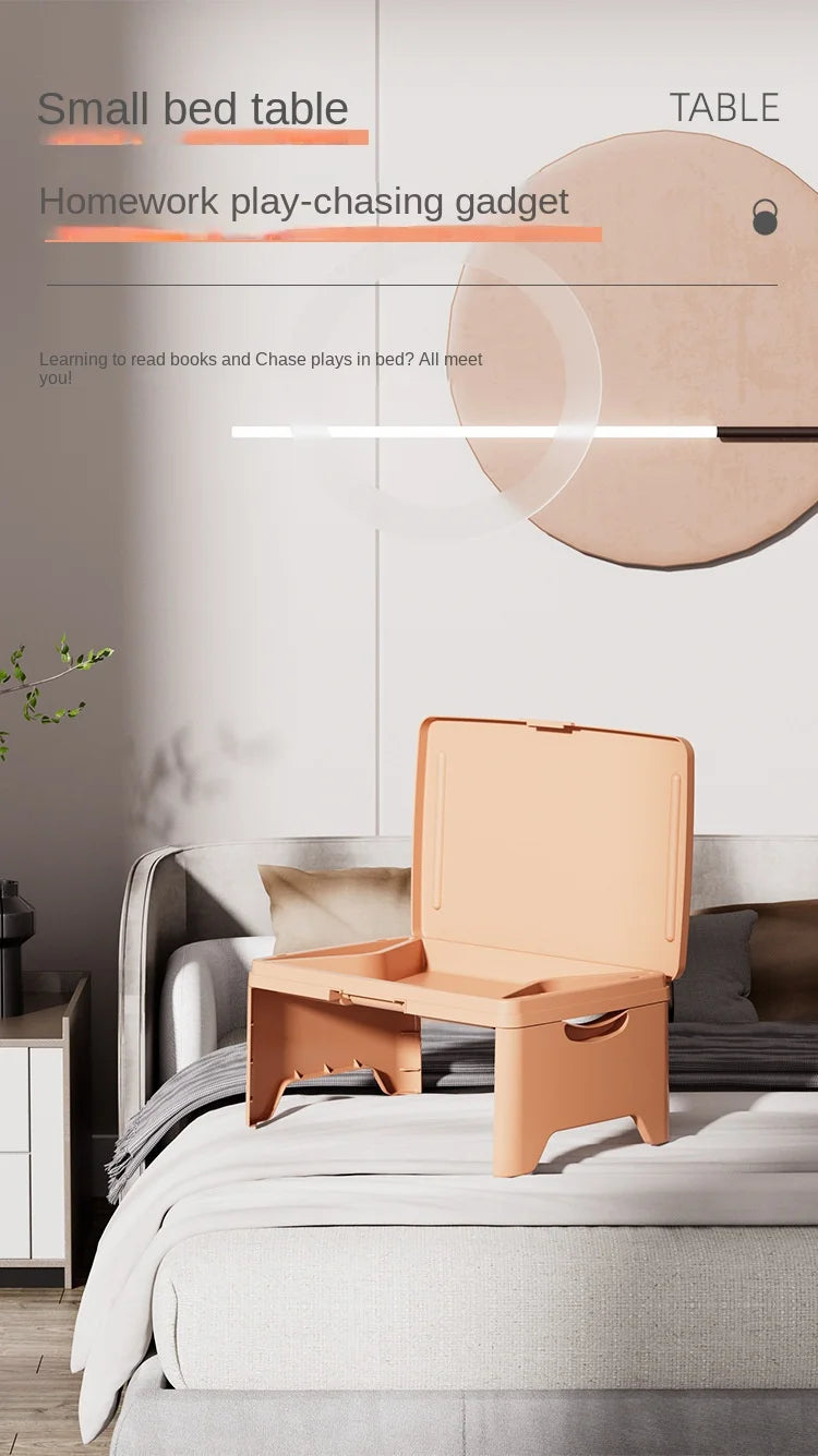 Folding Lap Desk with Storage Dividers - Sturdy Laptop Tray & Serving Desk, Portable Bed Table with Organizer Compartments