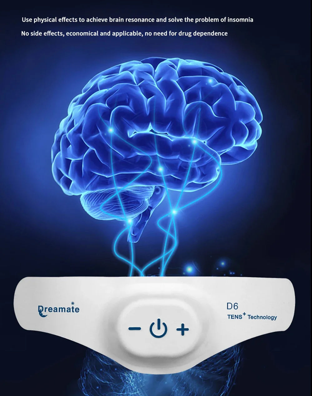 TENS Sleeping Aid Electric Massager Relieve Headache and Migraine Help Sleep Night Anxiety Therapy Relaxed Pressure Relief Tools