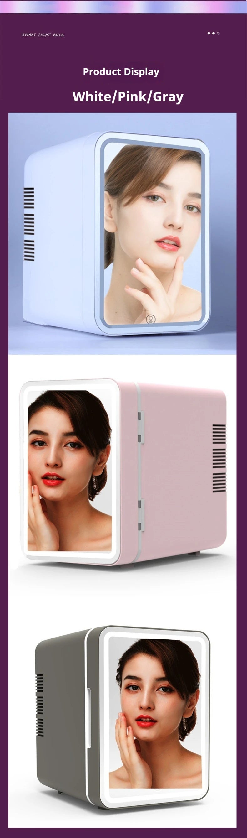 Car home dual-use beauty and skincare products, makeup mirror, refrigerator, car supplies, mini car freezer, small fridge