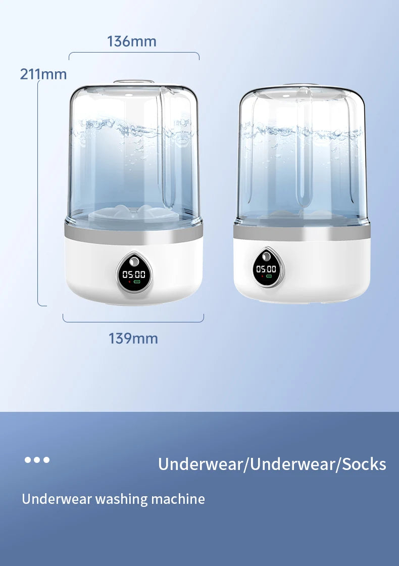 F1 portable mini washing machine with USB charging, silent and fully automatic washing machine, a must-have for dormitory travel