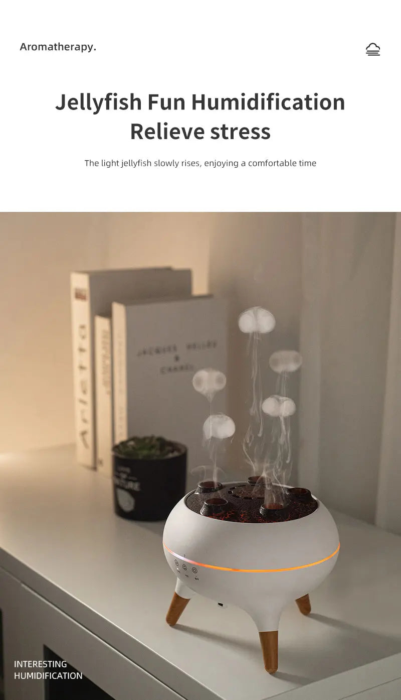 Dynamic Jellyfish Air Humidifier 250ml Essential Oil Diffuser Remote Control Bedroom Humidifier With 7 Colorful Night Lights