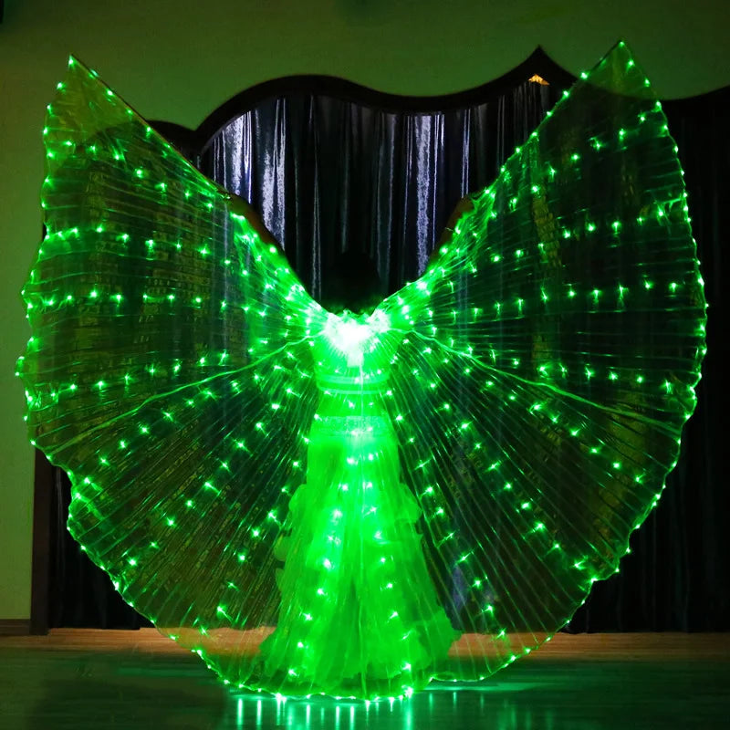 LED Luminous Butterfly Wing Belly Dancing Performance Costumes Stage Show Christmas Party Lighting Cloak Luminous Butterfly Wing
